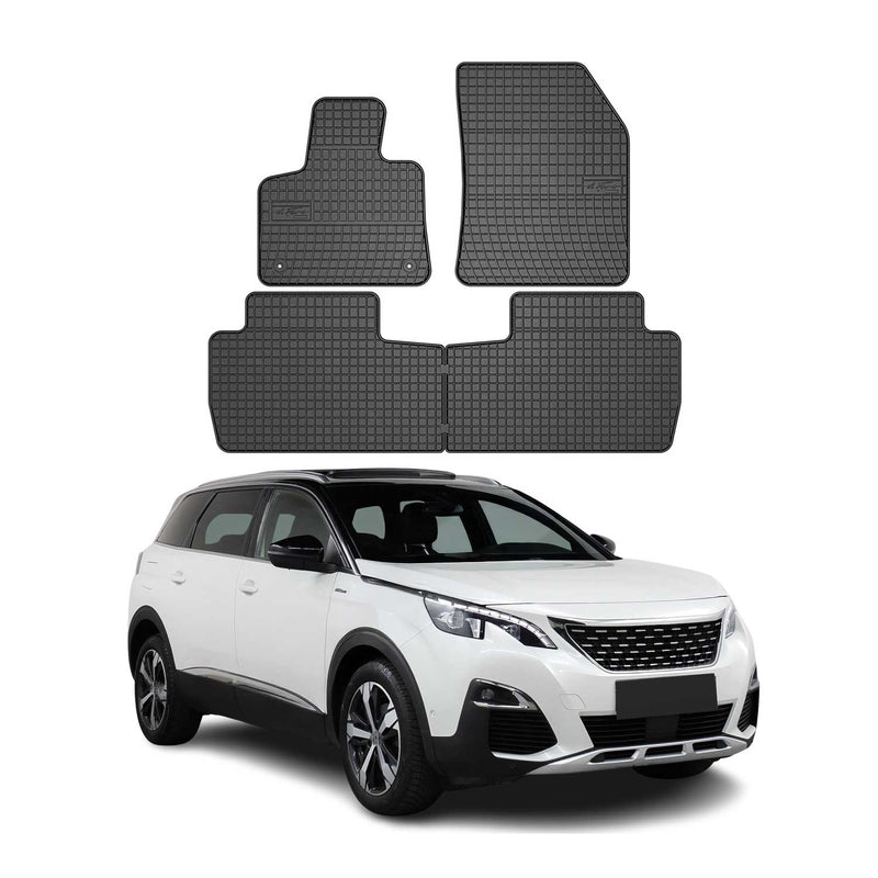 Tapis de Sol pour Peugeot 5008 2017-2022 Caoutchouc Noir