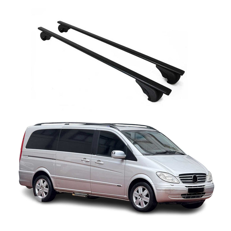 Barres de toit Transversales pour Mercedes Viano Vito 2003-2014 Fer Noir