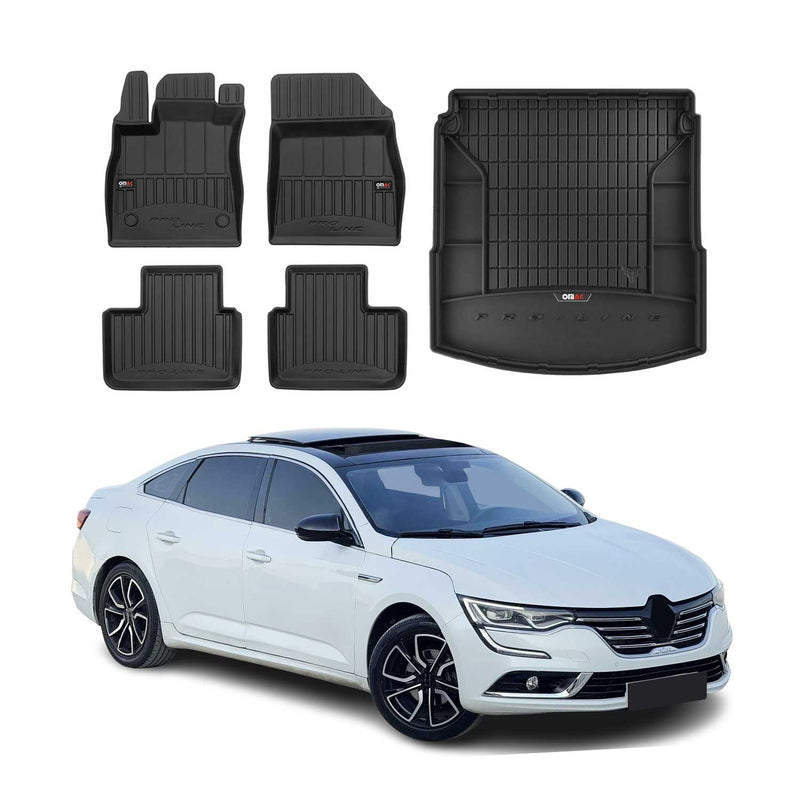 Kit Tapis de Sol et Coffre pour Renault Talisman 2015-2022 TPE Noir