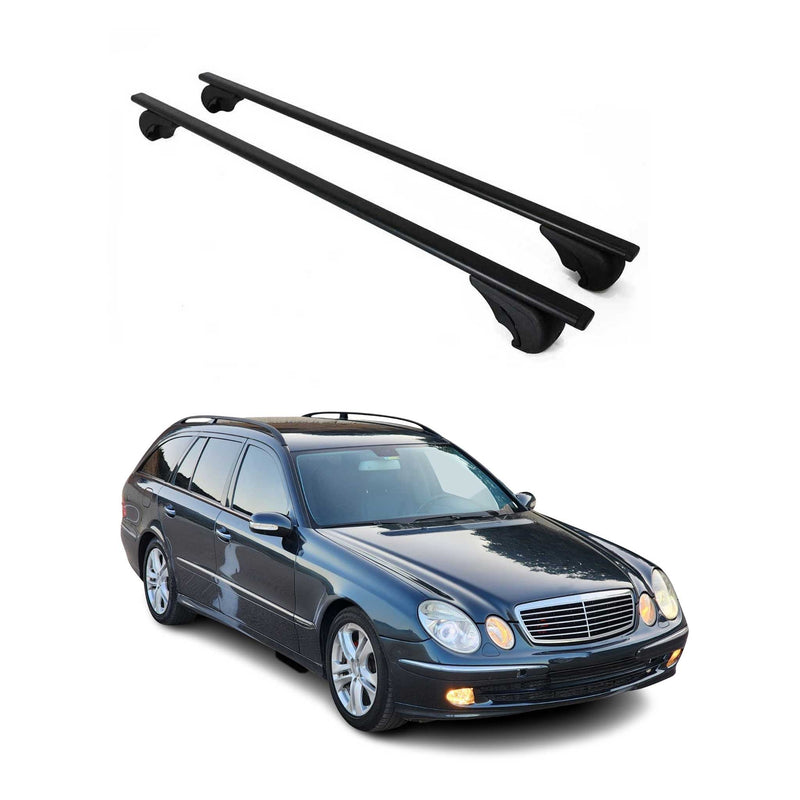 Barres de toit Transversales pour Mercedes Classe E S211 2003-2009 Fer Noir