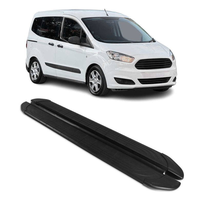 Marchepieds Latéraux pour Ford Transit Tourneo Courier 2014-24 L1 Noir Alu 2 Pcs