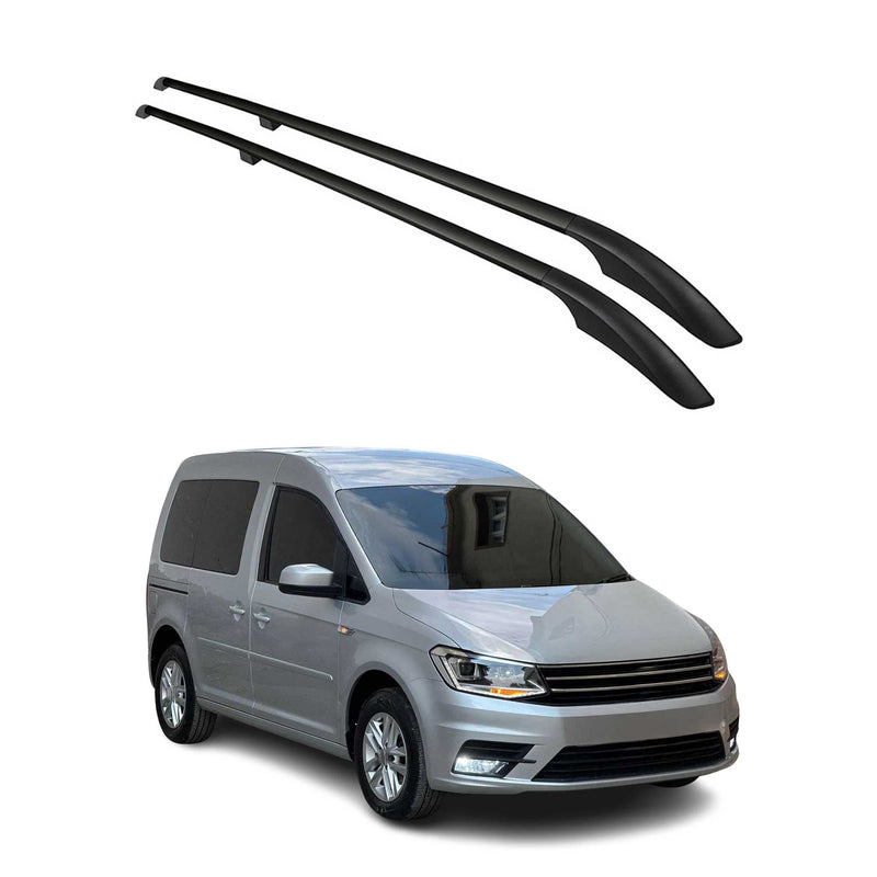 Barres de toit longitudinales pour VW Caddy 2015-2020 L1 Alu Noir