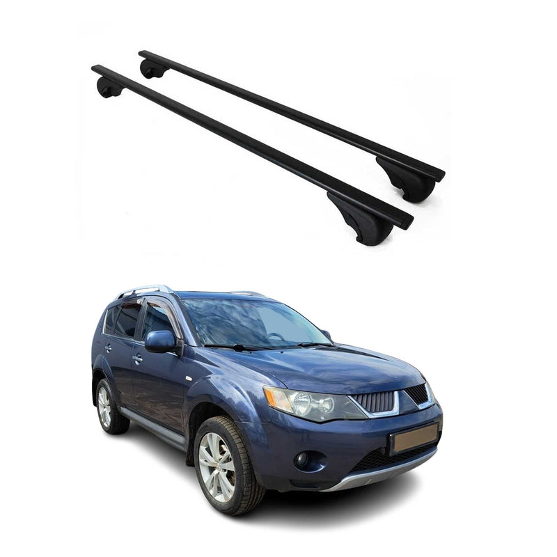 Barres de toit Transversales pour Mitsubishi Outlander 2006-2012 Fer Noir