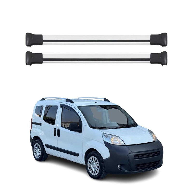 Barres de toit transversales pour Peugeot Bipper 2008-2021 Aluminium Gris