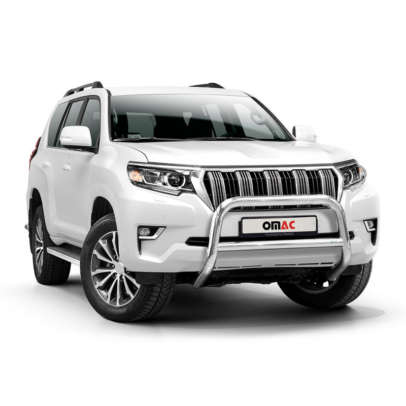 Pare-Buffle Avant Pour Toyota Land Cruiser 150 2018-2025 Argent en Acier