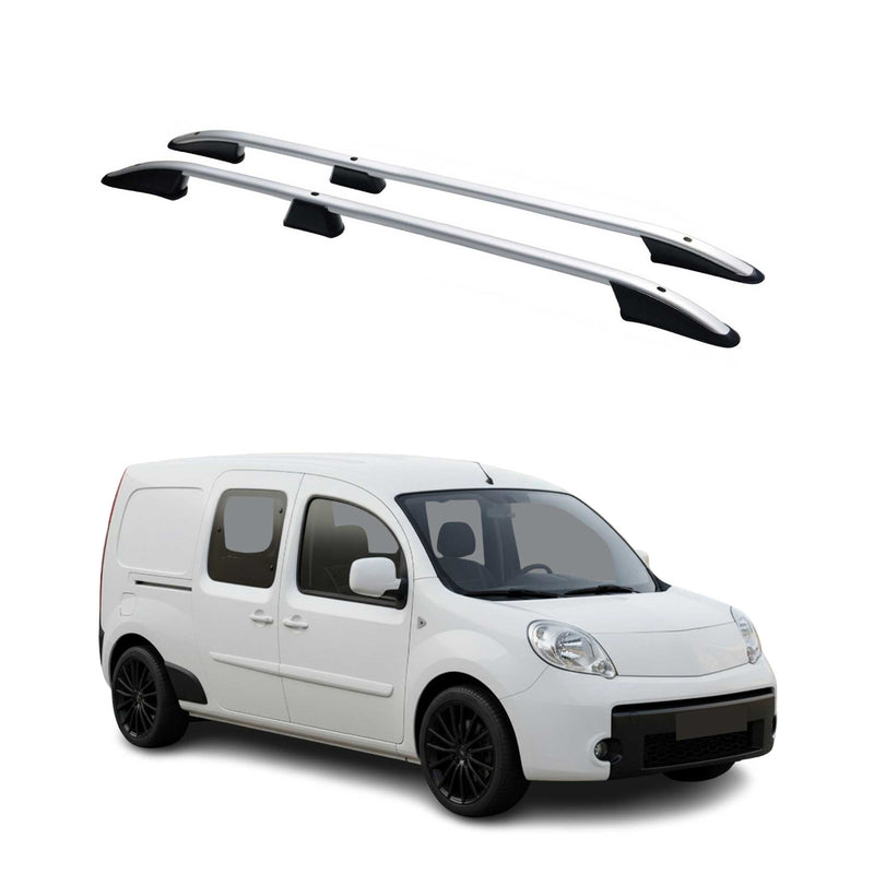 Barres de toit longitudinales pour Renault Kangoo 2008-2021 L2 Long Alu Gris
