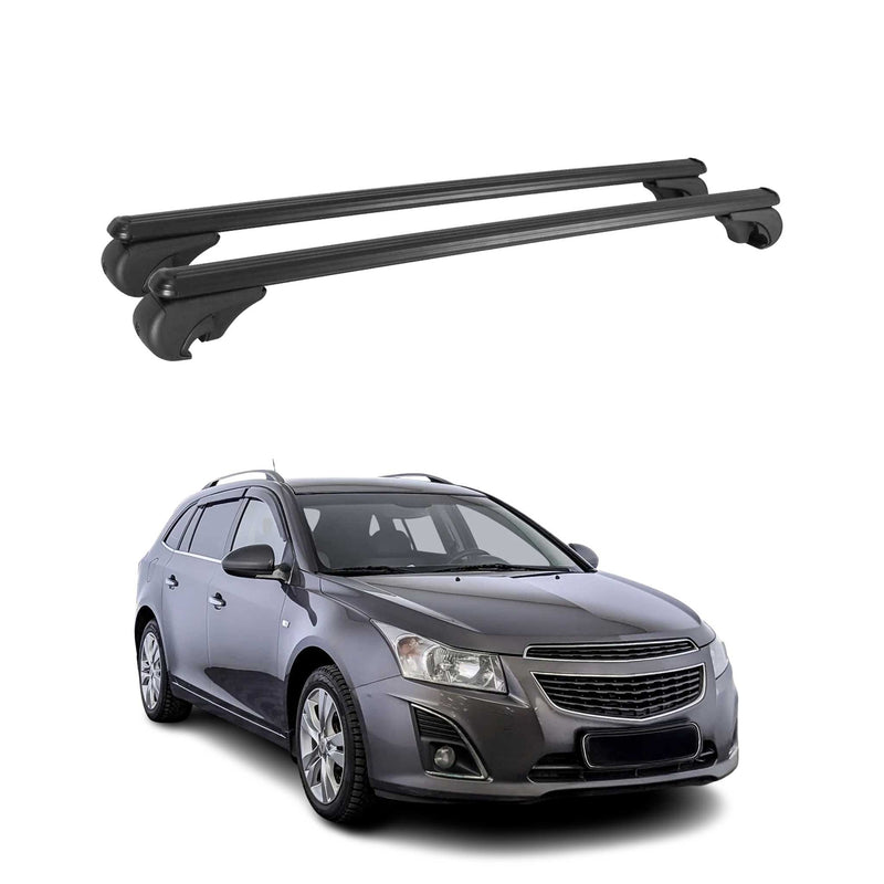 Barres de toit Transversales pour Chevrolet Cruze 2012-2015 Aluminium Noir