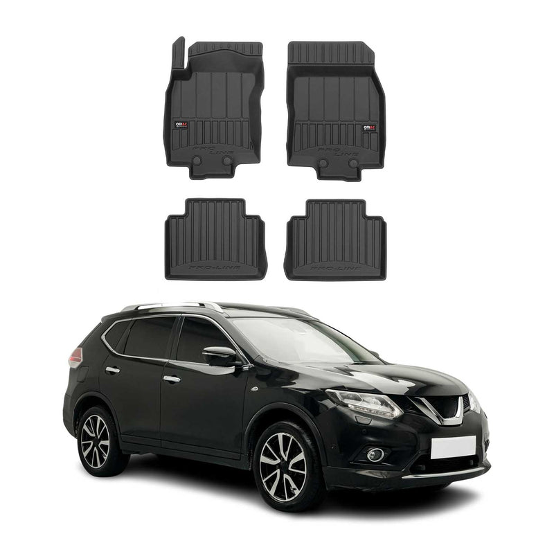 OMAC Tapis de sol en caoutchouc pour Nissan X-Trail 2013-2021 Noir Premium
