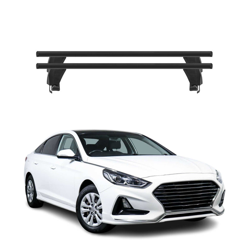 Menabo Barres de toit Transversales pour Hyundai Sonata VII 2015-2019 Alu Noir
