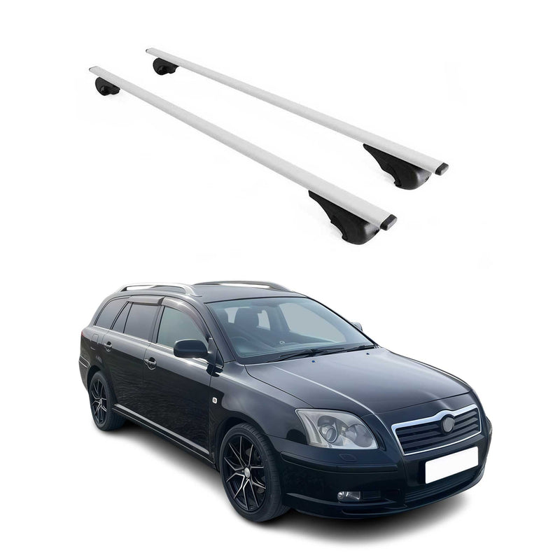Barres de toit Transversales pour Toyota Avensis Verso 2001-2009 Fer Argent