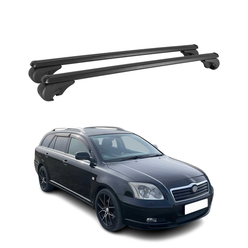 Barres de toit Transversales pour Toyota Avensis Break 2003-2008 Aluminium Noir