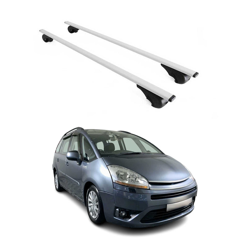 Barres de toit Transversales pour Citroen C4 Grand Picasso 2006-2013 Fer Argent