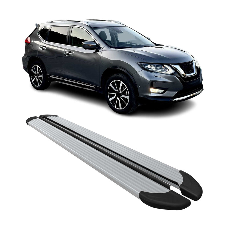 Marchepieds Latéraux pour Nissan X-Trail T32 2014-2024 Aluminium Argent 2Pcs