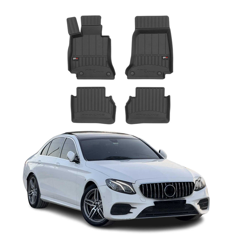 OMAC Tapis de sol en caoutchouc pour Mercedes Classe E 2016-2023 Noir Premium