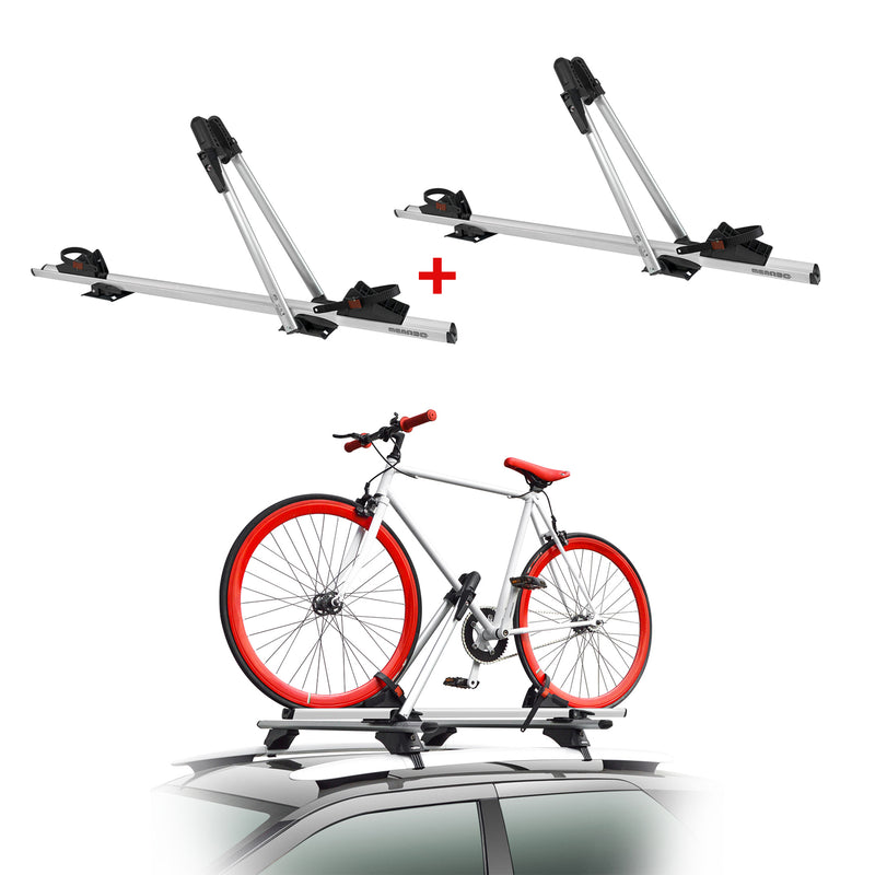 2 Menabo Porte-vélo de toit Juza Pour 2 Vélo 15kg en Aluminium ABE