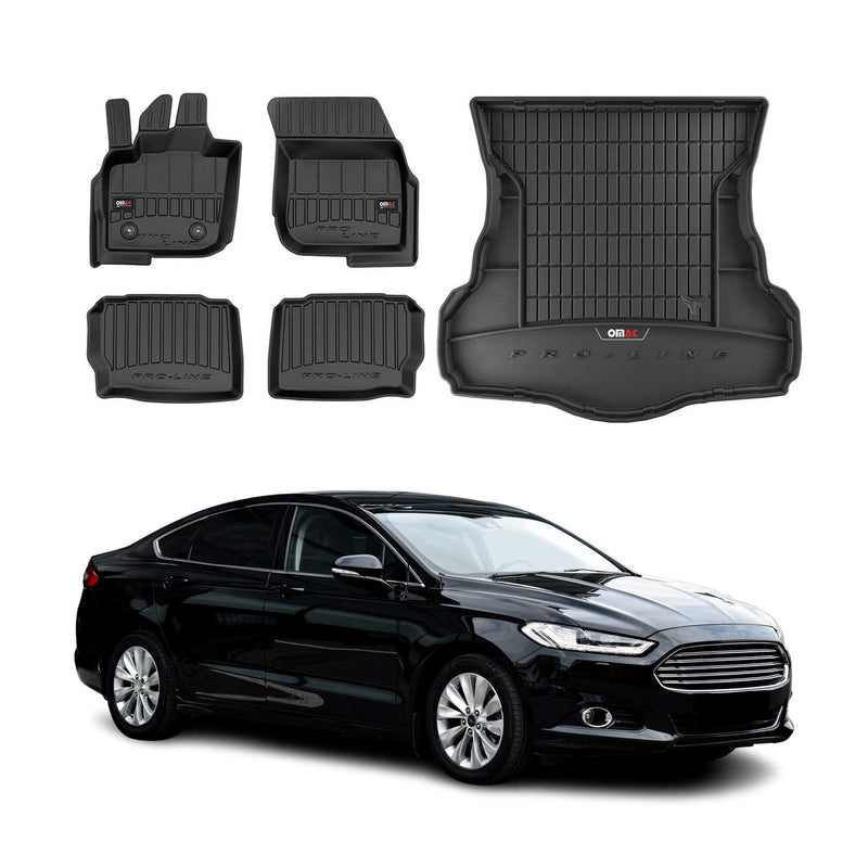 Kit Tapis de Sol et Coffre pour Ford Mondeo mk5 Liftback 2014-2022 Noir