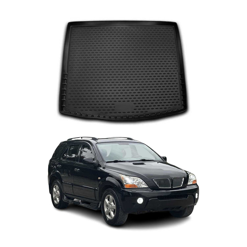 Tapis de Coffre pour Kia Sorento II 2009-2014 7Places en caoutchouc TPE 3D Noir