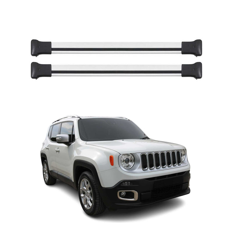 Barres de toit transversales pour Jeep Renegade 2019-2024 Aluminium Gris