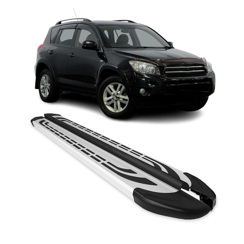 Marchepieds Latéraux pédale pour Toyota RAV4 2005-2012 Aluminium Gris 2Pcs