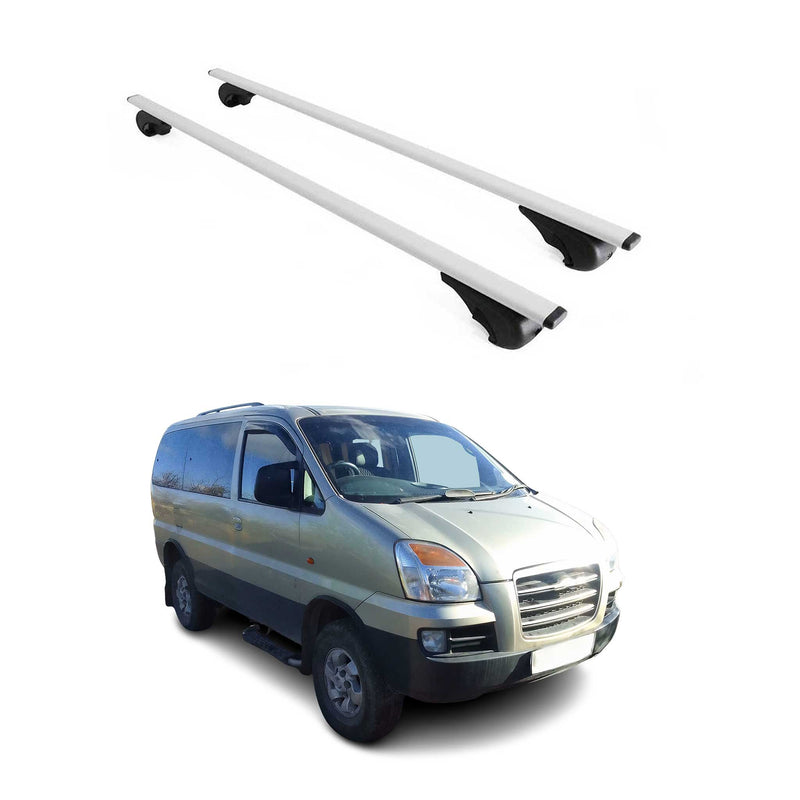 Barres de toit Transversales pour Hyundai H1 Starex 1997-2008 Fer Argent