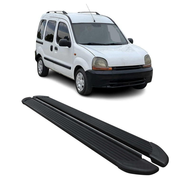 Marchepieds Latéraux pédale pour Renault Kangoo 1999-2008 en Alu Noir 2Pcs