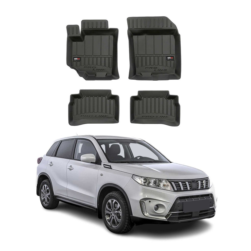OMAC Tapis de sol en caoutchouc pour Suzuki Vitara 2015-2024 Noir Premium