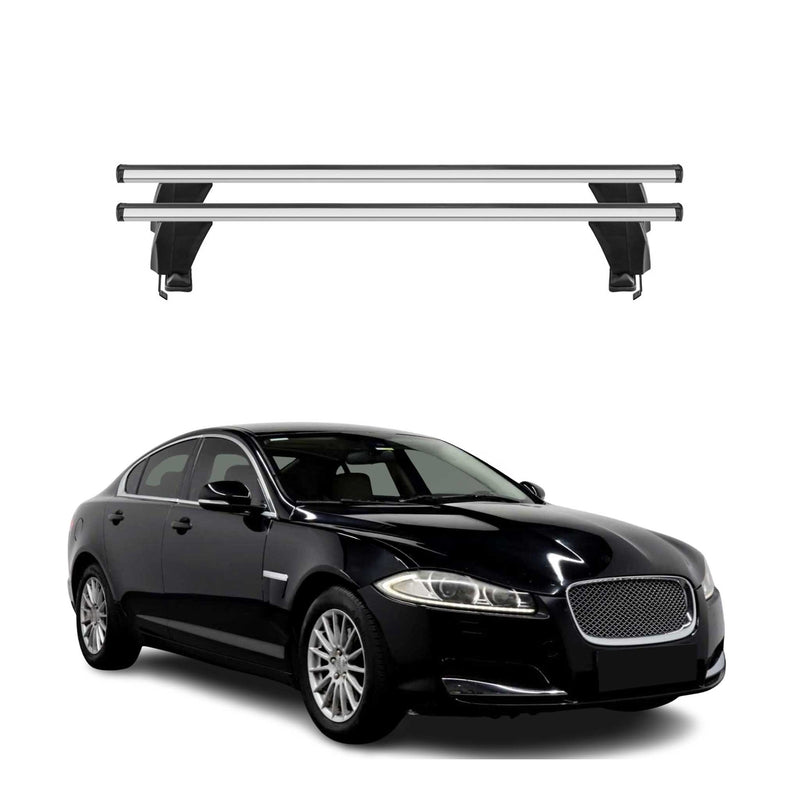 Menabo Barres de toit Transversales pour Jaguar XF X250 2008-2015 Gris ABE 2x