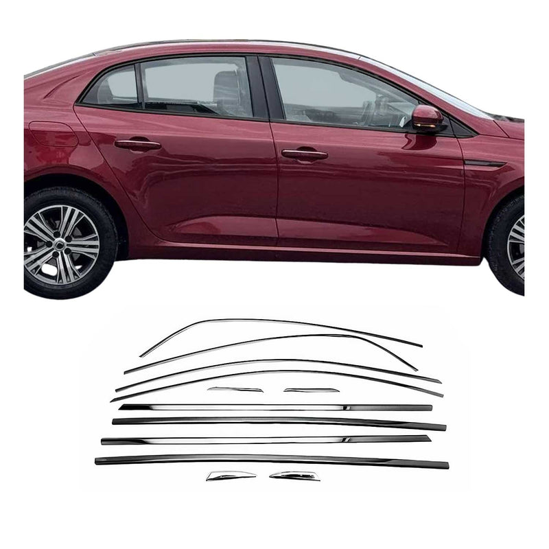 Baguettes pour contour latérales pour Renault Megane IV Berline 2016-2021 inox