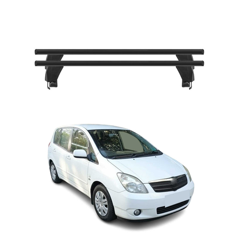 Barres de toit Transversales pour Toyota Corolla Verso 2001-2003 Alu Noir 2x