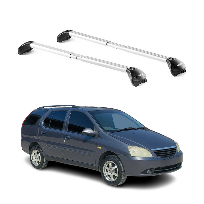 Barres de toit pour Tata Indigo I Wagon 2002-2009 Gris Argenté 2 pièces ABE