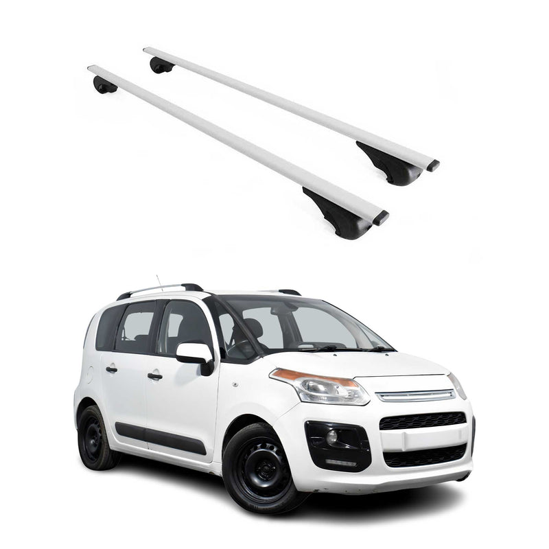 Barres de toit Transversales pour Citroen C3 Picasso 2009-2017 Fer Argent