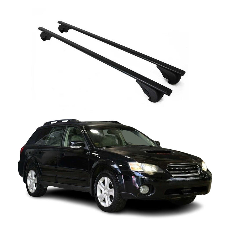 Barres de toit Transversales pour Subaru Outback 2003-2009 Fer Noir