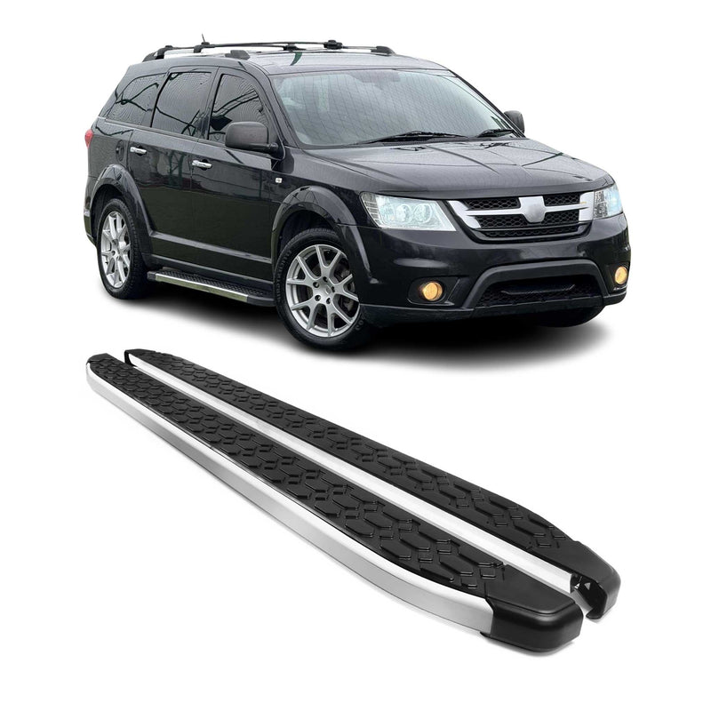 Marchepieds Latéraux pour Fiat Freemont 2011-2016 Gris Noir Aluminium 2Pcs