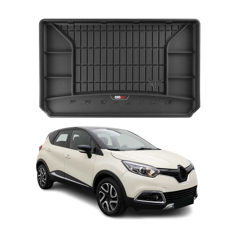 Tapis de Coffre pour Renault Captur 2013-2019 TPE Noir