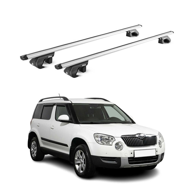 Barres de toit transversales ABE pour Skoda Yeti 5L 2009-2017 5 P Alu Gris 2x