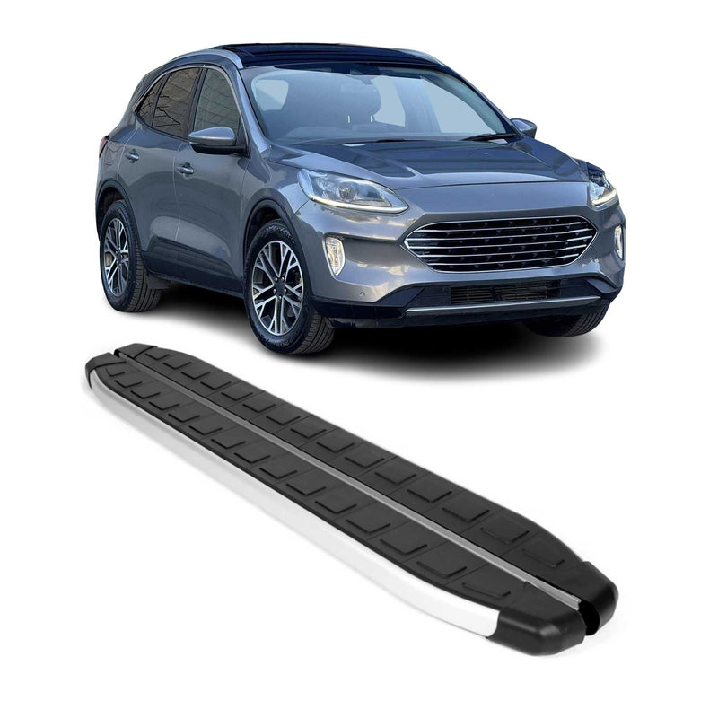 Marchepieds Latéraux pédale pour Ford Kuga 2019-2025 Aluminium Noir Gris 2Pcs