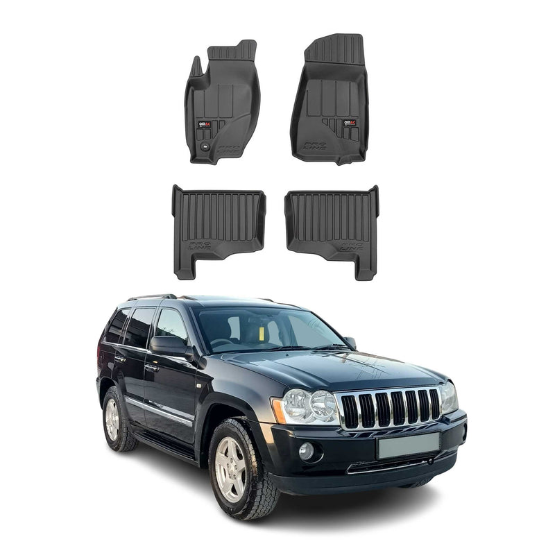 OMAC Tapis de sol en caoutchouc pour Jeep Grand Cherokee 2005-2010 Noir Premium