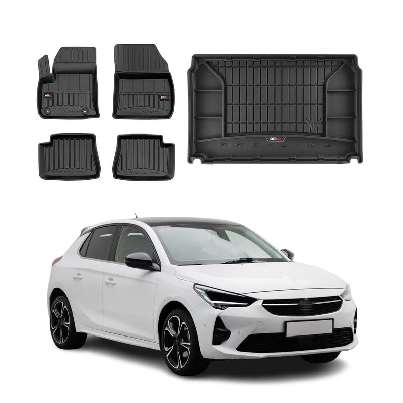 Kit Tapis de Sol et Coffre pour Opel e-Corsa 2019-2022 TPE Noir