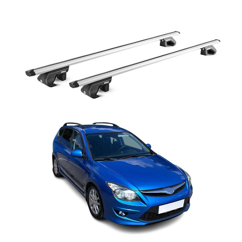 Barres de toit transversales pour Hyundai i30 Break FD 2008-2012 Alu Gris ABE