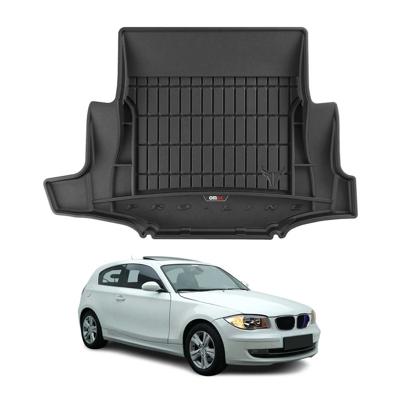 OMAC Tapis de coffre caoutchouc pour BMW Série 1 E81 3 portes 06-12 Noir Premium