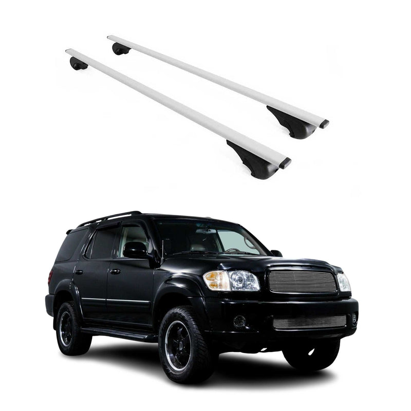 Barres de toit Transversales pour Toyota Sequoia 2001-2006 Fer Argent