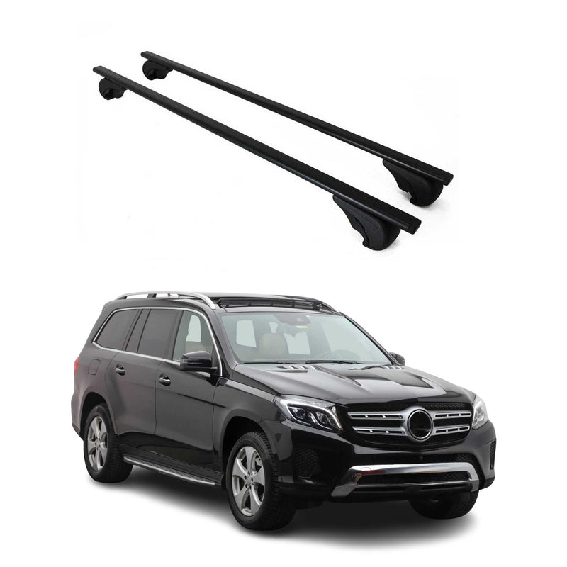 Barres de toit Transversales pour Mercedes GLS X166 2016-2021 Fer Noir