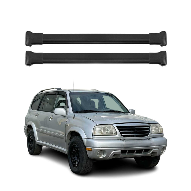 Barres de toit transversales pour Suzuki Grand Vitara 1998-2006 Aluminium Noir