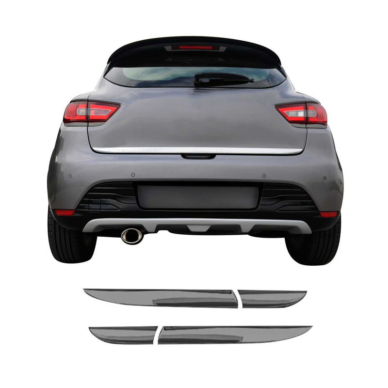 Cadre de phare Arrière pour Renault Clio IV 2012-19 en acier inox Chromé Foncé