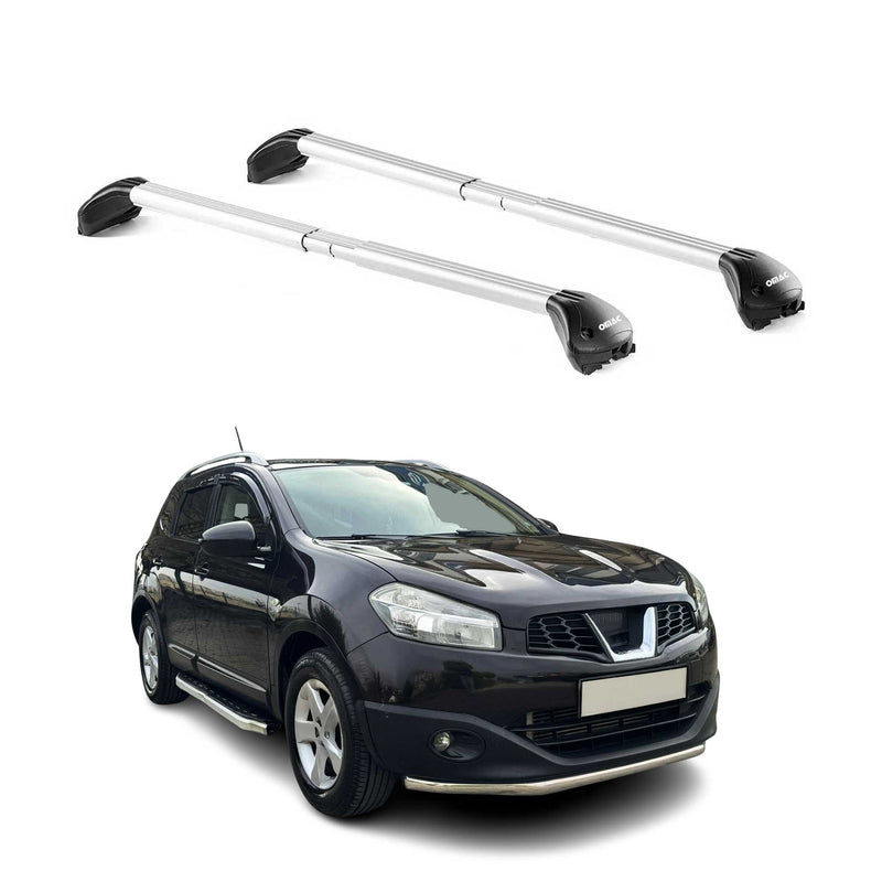Barres de toit pour Nissan Qashqai+2 JJ10 2007-2014 5P Gris Argenté 2 pièces ABE