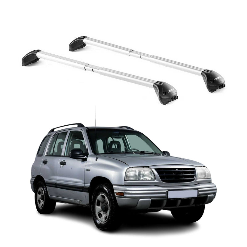 Barres de toit pour Suzuki Vitara ET 1998-2005 5P Gris Argenté 2 pièces ABE