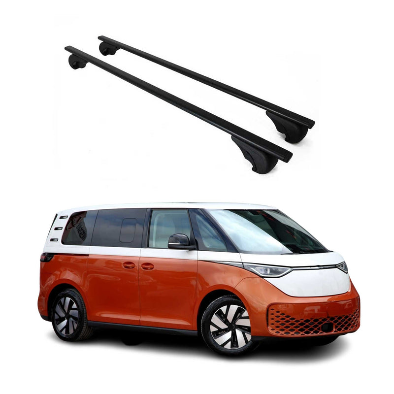Barres de toit Transversales pour VW ID. BUZZ 2022-2025 Fer Noir 2 Pcs