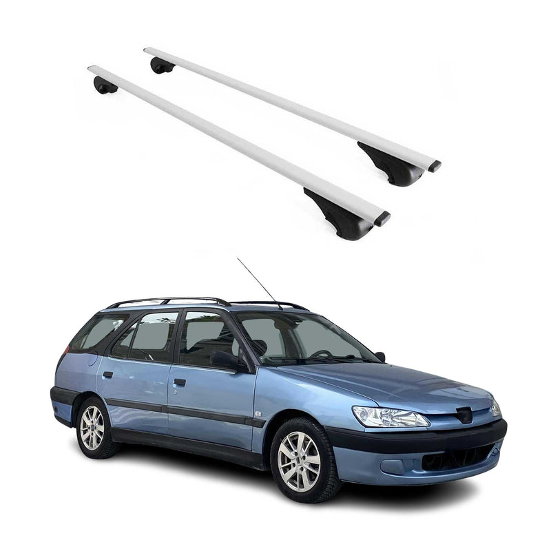 Barres de toit Transversales pour Peugeot 306 1997-2001 Break Fer Argent