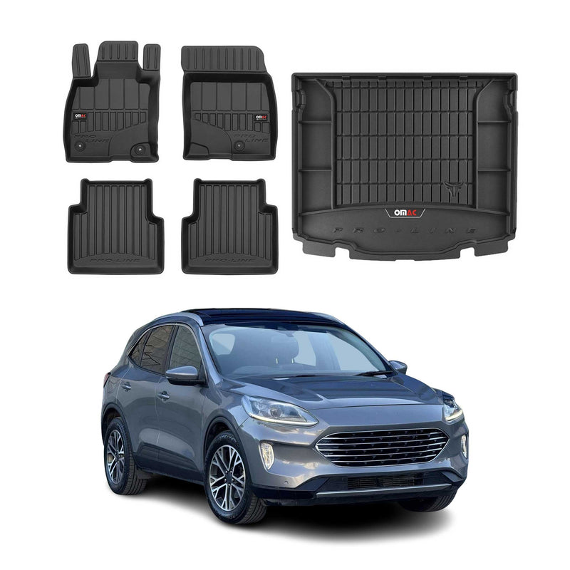 Kit Tapis de Sol et Coffre pour Ford Kuga 2019-2022 TPE Noir