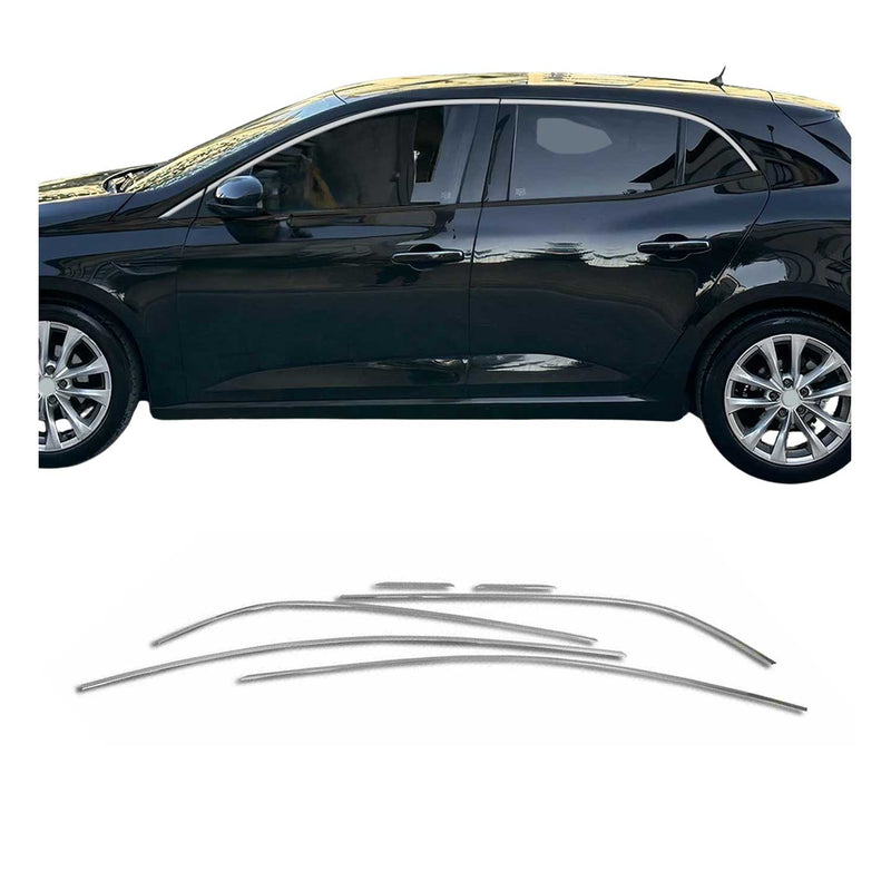 Baguettes pour contour Latérales pour Renault Megane 2015-2020 inox chrome